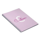 Scriptnaam & monogram | Magenta & Lichtpaars Notitieboek (Rechterzijde)