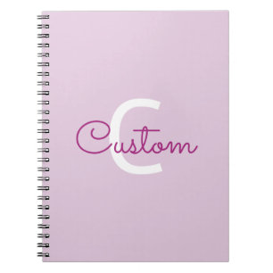 Scriptnaam & monogram Magenta & Lichtpaars Notitieboek