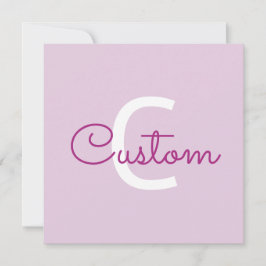 Scriptnaam & monogram | Magenta & Lichtpaars Notitiekaartje