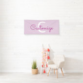 Scriptnaam & monogram | Magenta & Lichtpaars Spandoek (Insitu)