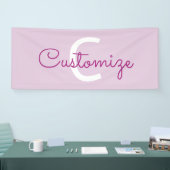 Scriptnaam & monogram | Magenta & Lichtpaars Spandoek (Beurs)