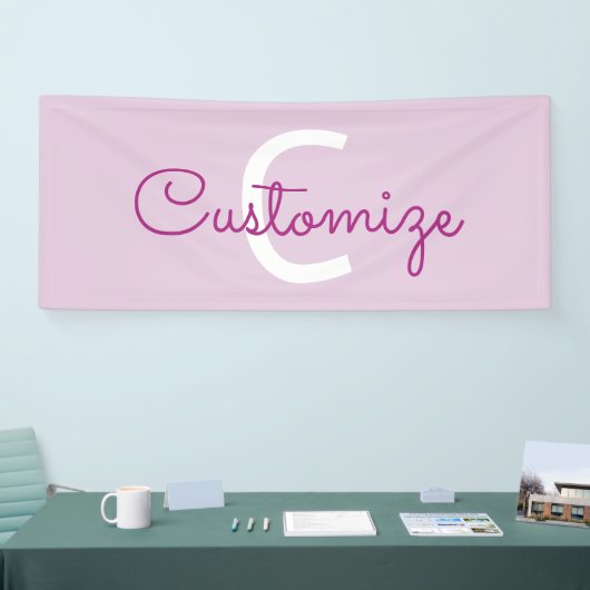 Scriptnaam & monogram | Magenta & Lichtpaars Spandoek (Beurs)