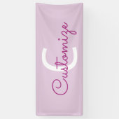 Scriptnaam & monogram | Magenta & Lichtpaars Spandoek (Verticaal)