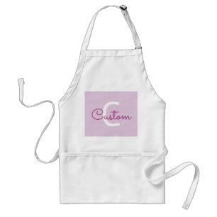Scriptnaam & monogram Magenta & Lichtpaars Standaard Schort