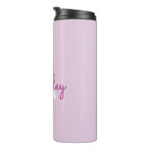 Scriptnaam & monogram | Magenta & Lichtpaars Thermosbeker (Geroteerd rechts)