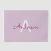 Scriptnaam & monogram | Magenta & Lichtpaars Vellum Uitnodigingen (Voorkant)
