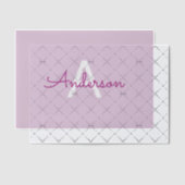 Scriptnaam & monogram | Magenta & Lichtpaars Vellum Uitnodigingen (Offset (Uitnodiging))