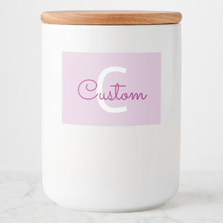 Scriptnaam & monogram | Magenta & Lichtpaars Voedselcontainer Etiket