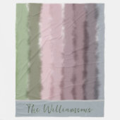 Scriptnaam ombre paarse groene grijze strepen mode fleece deken (Voorkant)