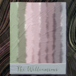 Scriptnaam ombre paarse groene grijze strepen mode fleece deken