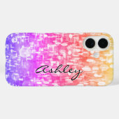 Scriptnaam op regenboogpailletten Case-Mate iPhone case (Achterkant (horizontaal))
