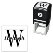 Scriptnaam over enkele initialen #1  zelfinktende stempel (In situ)