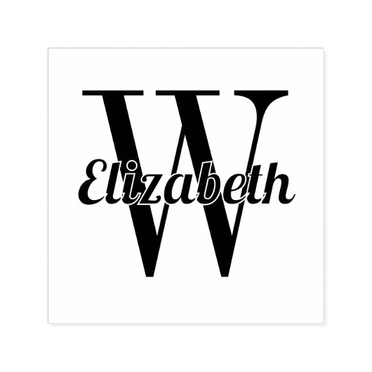 Scriptnaam over enkele initialen #1  zelfinktende stempel (Design)