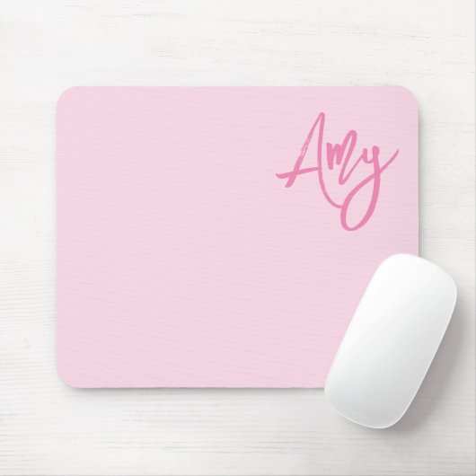 Scriptnaam pastel en roze penseel muismat (Met muis)