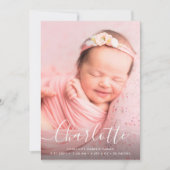Scriptnaam Simple Modern Baby Birth Announcement Aankondiging (Voorkant)
