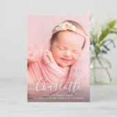 Scriptnaam Simple Modern Baby Birth Announcement Aankondiging (Staand voorkant)