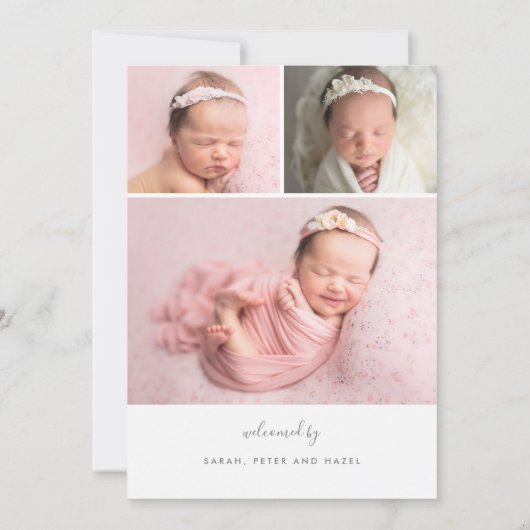 Scriptnaam Simple Modern Baby Birth Announcement Aankondiging (Achterkant)
