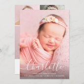 Scriptnaam Simple Modern Baby Birth Announcement Aankondiging (Voorkant / Achterkant)