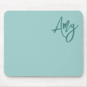 Scriptnaam voor licht en donker Blauwgroen penseel Muismat (Voorkant)