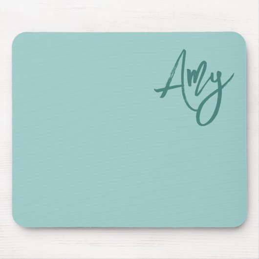 Scriptnaam voor licht en donker Blauwgroen penseel Muismat (Voorkant)