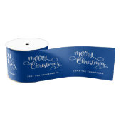  scriptnaam White Blue Merry Christmas Grosgrain Lint (Spoel)