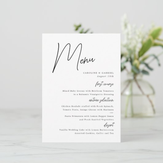scriptnamen Wedding Menu (Staand voorkant)