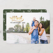 scriptnoel foto moderne vakantiefotokaarten feestdagenkaart (Voorkant / Achterkant)