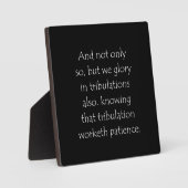 Scriptprijsopgave Romans 5 3 Fotoplaat (Voorkant)