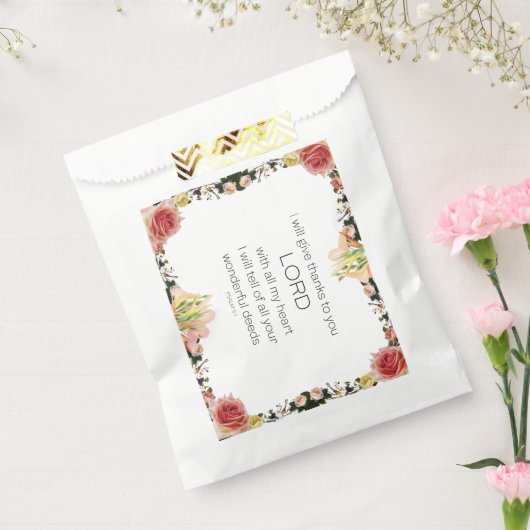 Scriptpsalm 9, Floral Bedankzakje (Gezegeld)