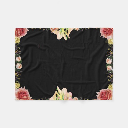 Scriptpsalm 9, Floral Fleece Deken (Voorkant (Horizontaal))