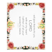 Scriptpsalm 9, Floral Foto Afdruk (Voorkant)