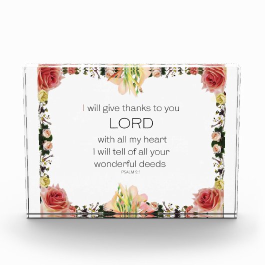Scriptpsalm 9, Floral Fotoblokken (Voorkant)