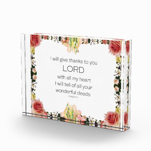 Scriptpsalm 9, Floral Fotoblokken (Rechts)