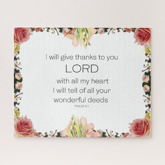 Scriptpsalm 9, Floral Legpuzzel (Horizontaal)