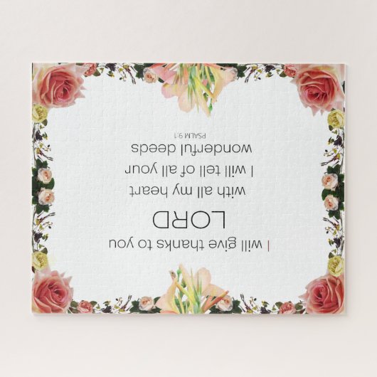 Scriptpsalm 9, Floral Legpuzzel (Horizontaal)