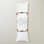 Scriptpsalm 9, Floral Lichaamskussen (Voorkant Verticaal)