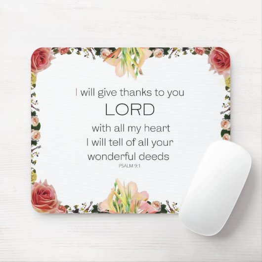 Scriptpsalm 9, Floral Muismat (Met muis)