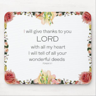 Scriptpsalm 9, Floral Muismat