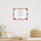 Scriptpsalm 9, Floral Poster (Keuken)