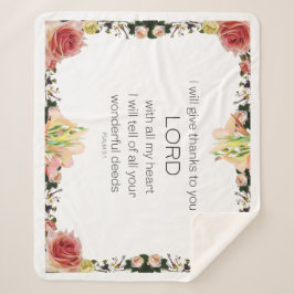 Scriptpsalm 9, Floral Sherpa Deken