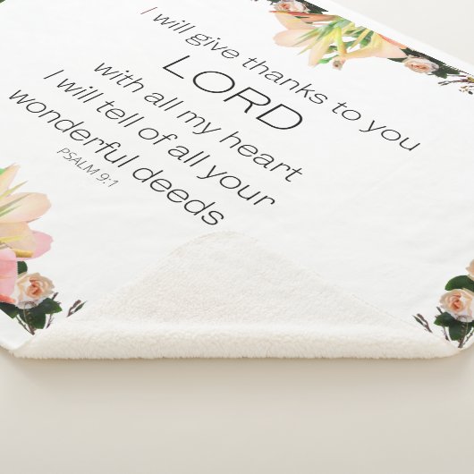 Scriptpsalm 9, Floral Sherpa Deken (3/4)