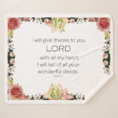 Scriptpsalm 9, Floral Sherpa Deken (Voorkant (horizontaal))