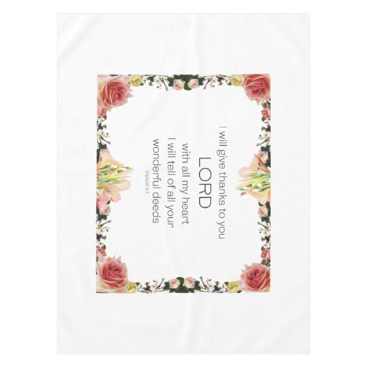 Scriptpsalm 9, Floral Tafelkleed (Voorkant)