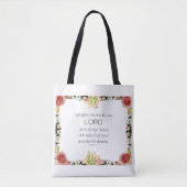 Scriptpsalm 9, Floral Tote Bag (Voorkant)