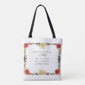 Scriptpsalm 9, Floral Tote Bag (Achterkant)