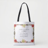 Scriptpsalm 9, Floral Tote Bag (Voorkant)