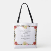Scriptpsalm 9, Floral Tote Bag (Achterkant)