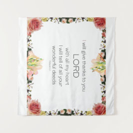 Scriptpsalm 9, Floral Wandkleed