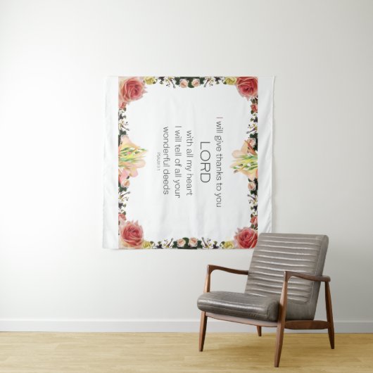 Scriptpsalm 9, Floral Wandkleed (In Situ (horizontaal))