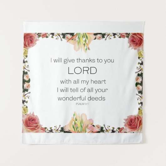 Scriptpsalm 9, Floral Wandkleed (Voorkant)